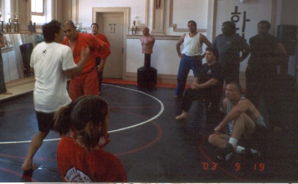 Working on Clinch to Takedown Drills w/ Mike De Alba Jr. 